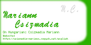 mariann csizmadia business card